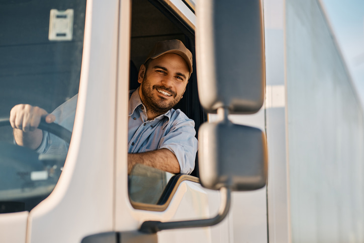 smiling truck driver